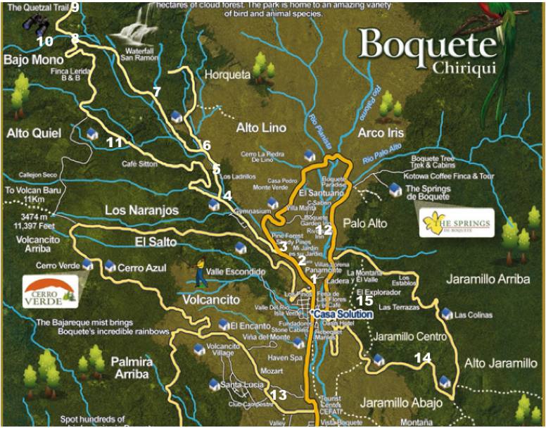 Map of Boquete drive